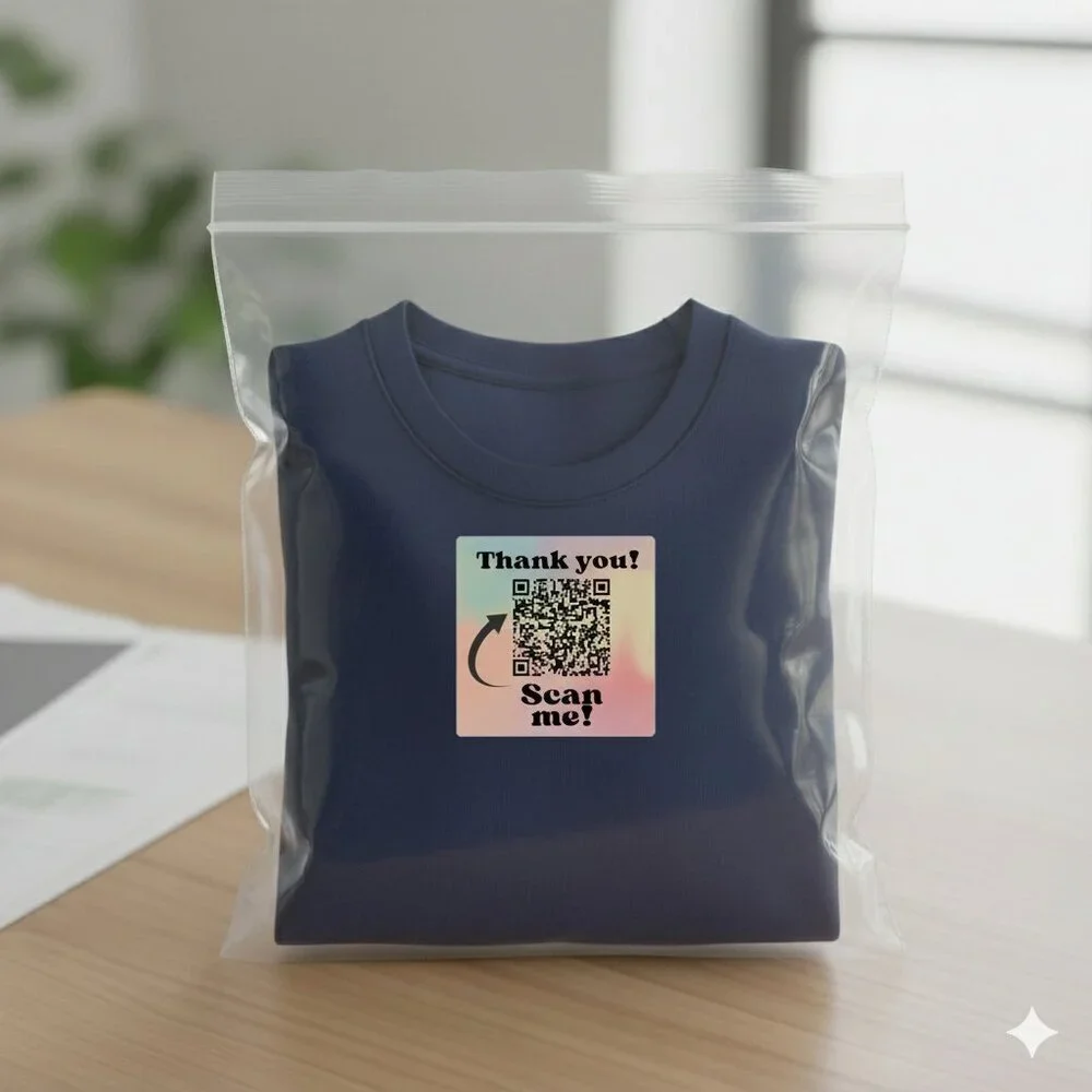 50 QR Thank You Stickers - Scan Me